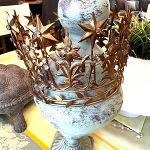 Stunning Anthropologie metal and jeweled crown tall and beautiful must see